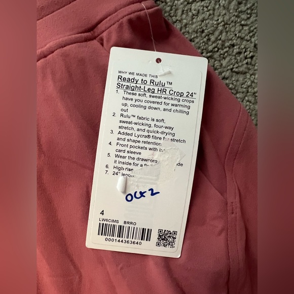 lululemon Ready to Rulu Straight-Leg HR Crop 24” - Picture 2 of 2